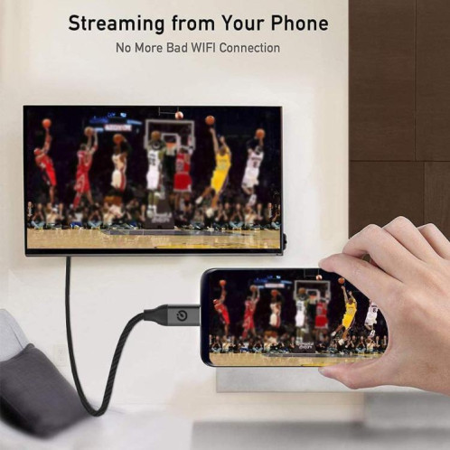 Câble QGeeM USB-C/Type-C vers HDMI 4K 30 Hz pour la duplication d'écran et l'affichage étendu, longueur du câble : 3 m SQ92031879-06